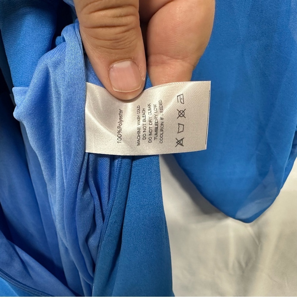 ADOR Royal Blue Chiffon Midi Dress XL NWT - Picture 7 of 7